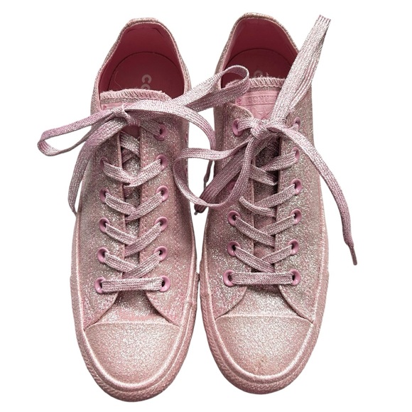 New Pink Metallic Glitter Converse Chuck Taylor Low Top 9 - Picture 3 of 13